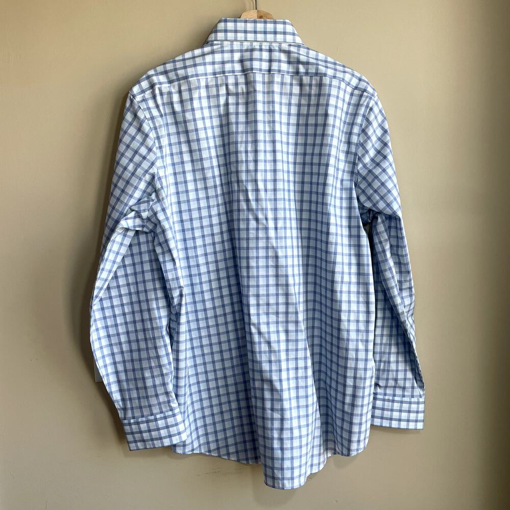 NWT Croft & Barrow blue white checkered button down shirt men's size 16.5 34/35 - Picture 8 of 8